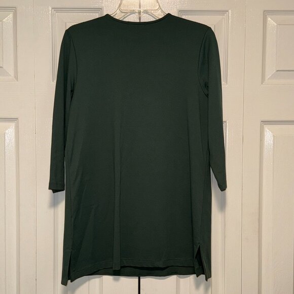 Judy P Blouse Dark Green 3/4 Sleeve V-Neck Top New without Tags - Picture 2 of 4